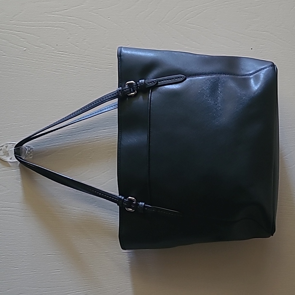 Like New Coach Black Peyton Leather Zip Top Tote - Picture 2 of 9